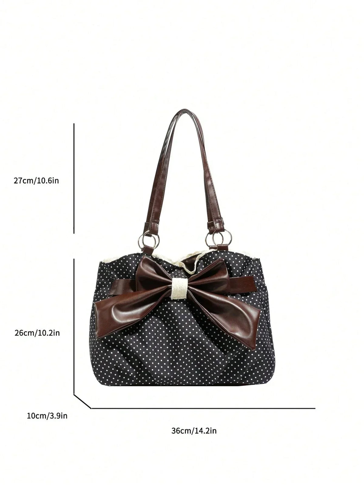 Large Polka Dot Ruffle Tote Bag