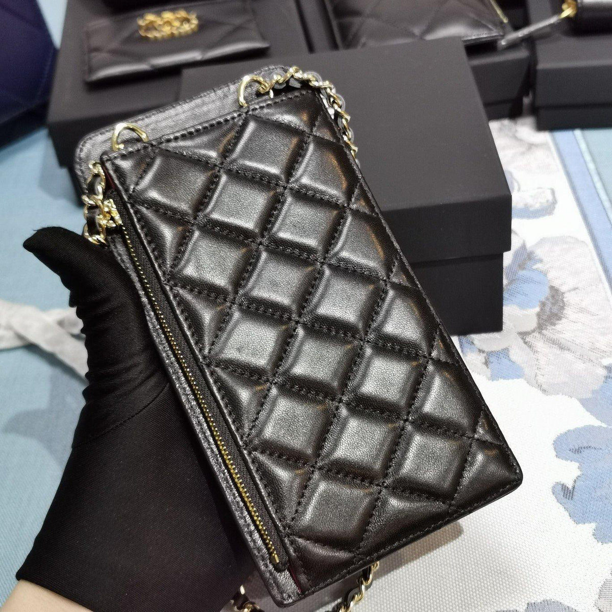 Chanel lambskin phone holder