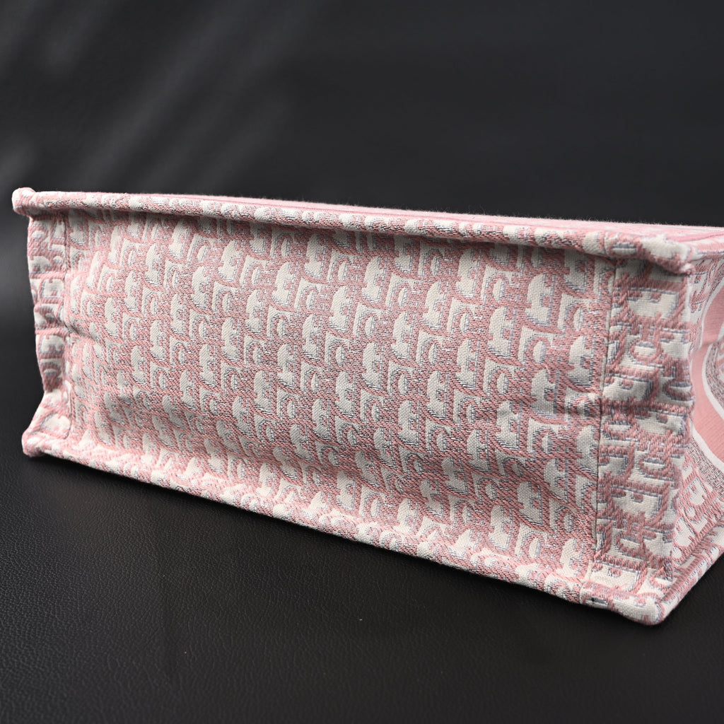 Christian Dior Large Book Tote – Pink Oblique Embroidery