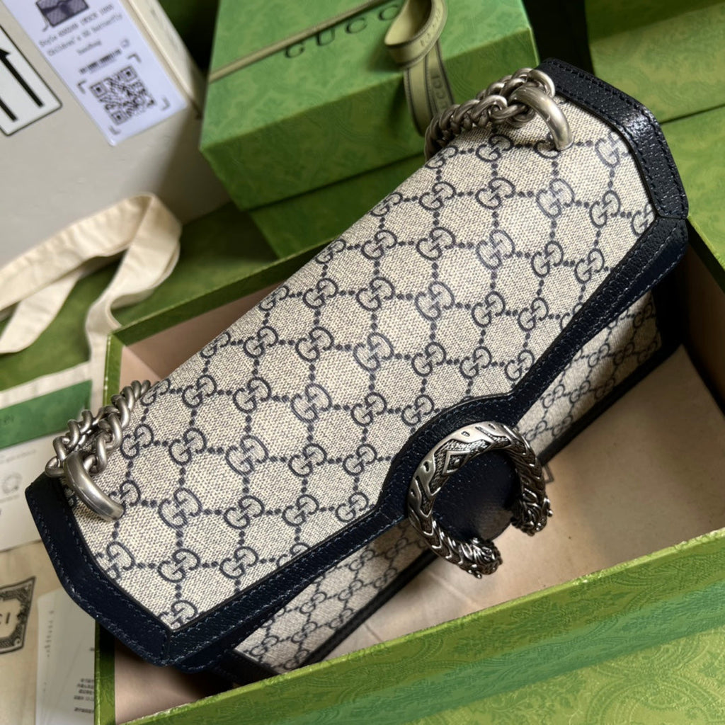 Gucci Dionysus GG Supreme Beige and Blue - 28x18x9cm